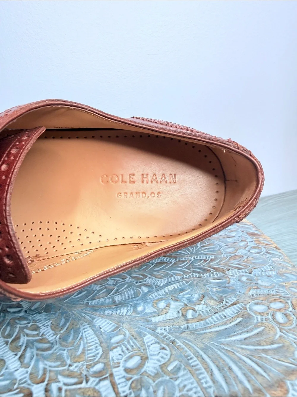 Like New! Cole Haan Cambridge Wingtip Dark Brown Walnut Leather Oxfords Size 11 - Picture 11 of 14